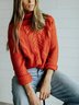 Orange Long Sleeve Turtleneck Sweater