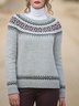 Geometric Holiday Knitted Crew Neck Sweater