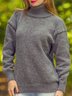 Grey Turtleneck Vintage Warm Sweater