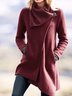 Asymmetrical Long Sleeve Cowl Neck Casual Trench coat