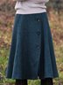 Plain Vintage Buttoned Skirt