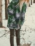 Casual Tribal Floral-print Shift Knit coat