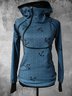 Blue Long Sleeve Cotton-Blend Hoodies & Sweatshirt