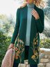 Vacation Floral Autumn Polyester Natural Mid-weight Daily Long sleeve Jacket for Women