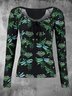Printed Long Sleeve Casual T-shirt