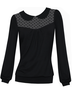 Black Cotton-Blend Polka Dots Long Sleeve Hoodies & Sweatshirts