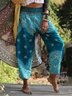 Vintage Boho Geometric Floral Printed Casual Pants
