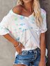 Cotton Ombre/tie-Dye Crew Neck Holiday T-shirt