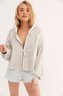 Creamy White Shift Jersey Hoodie Casual Knit coat
