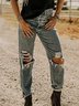 Gray Geometric Vintage Jeans