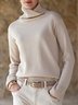 Beige Turtleneck Casual Simple And Comfortable Sweater