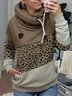 Leopard Shift Hoodie Casual Sweatshirt