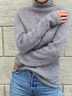 Plus size Turtleneck Solid Casual Sweater