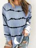 Color-Block Casual Cotton-Blend Long Sleeve Sweatshirt