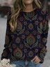 Casual Floral Long Sleeve Tops