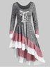 Cotton Round Neck Casual Knitting Dress