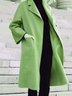 Long Sleeve  Cotton-blend  Lapel  Casual  Winter  Green Outwear