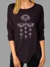 New Women Fashion Vintage Holiday Casual Long Sleeve Plain Top