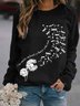 Women Casual Dandelion Print Long Sleeve Shift Sweatshirt
