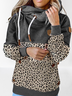 Deep Gray Hoodie Printed Long Sleeve Cotton-Blend Sweatshirts