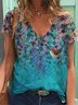 Polyester Cotton Animal Short Sleeve Statement Top