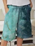 Polyester Cotton Floral-Print Ombre/tie-Dye Shorts