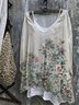 A-Line Floral 3/4 Sleeve Casual Tops