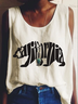 Sleeveless Crew Neck Casual Shift Top