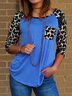 Vintage Leopard 3/4 Sleeve Printed T-shirt