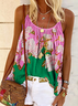 Floral Resort Sleeveless Scoop Neckline Shirts & Tops