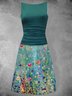Vintage Printed Sleeveless Knitting Dress