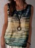 Cotton-Blend Ombre/tie-Dye Sleeveless Top