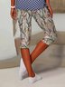Abstract Basic Floral-Print Leggings
