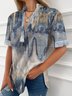 Printed Statement Abstract Half Sleeve Top