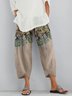 Printed Pockets Casual Pants