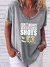 Short Sleeve V Neck Printed Top T-shirt