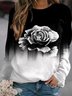 Round Neck Printed Long Sleeve T-shirt