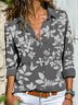 Vintage Long Sleeve Floral Printed Buttoned Casual Shirt Top
