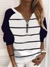 Simple Long Sleeve Striped Top