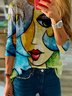 Holiday Crew Neck Floral-Print Long Sleeve T-shirt