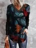 Holiday Cotton-Blend V Neck T-shirt