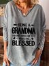 Mother‘s Day Casual Long Sleeve Printed Top T-shirt