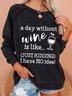 Casual Long Sleeve Round Neck Printed Top Sweatshirt