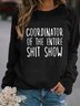 Long Sleeve Crew Neck Letter Casual Sweatshirt