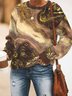 Casual Long Sleeve Crew Neck Printed Sweatshirts
