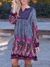 Notched Boho Tribal Weaving Dress