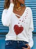 Casual Cotton Blends heart Shirt & Top