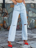 women's loose ripped high waist street fashion trendy jeans