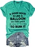 Funny A Good Mood Casual V Neck Short Sleeve T-Shirt