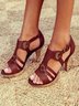 Comfortable Vintage Summer Women Heel Sandals